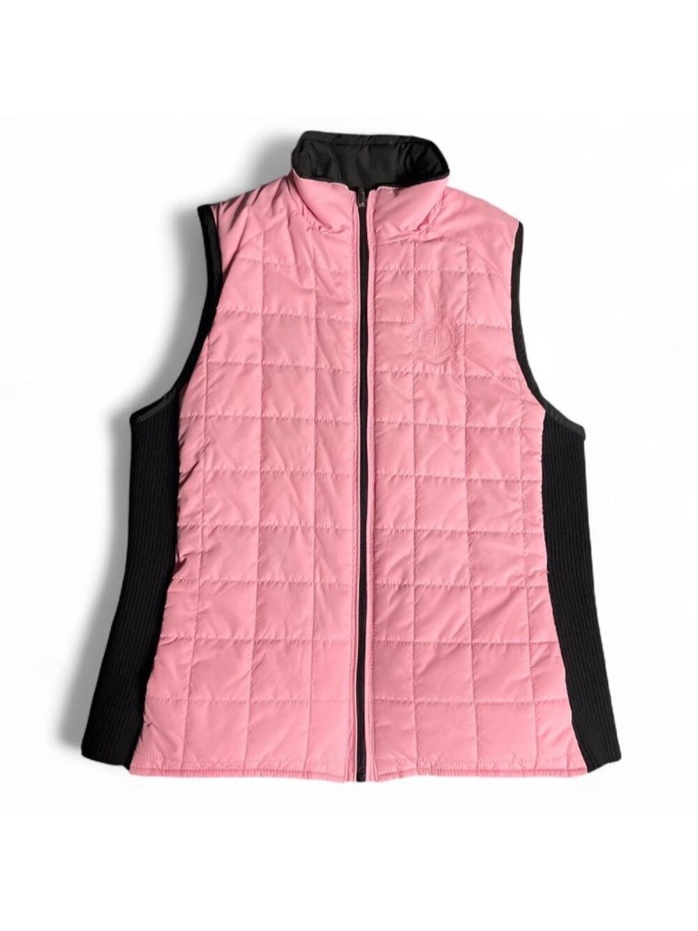 Reversible pink and black Ralph Lauren quilted vest